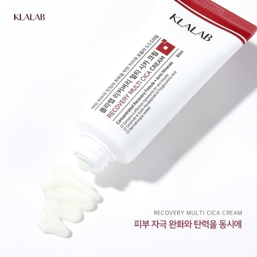 RECOVERY MULTI CICA CREAM 80ML | Kem dưỡng cấp ẩm, làm dịu, phục hồi da, giảm nếp nhăn KLALAB